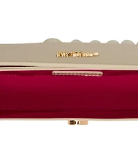 Betsey Johnson East West Pearl Beaded Handle Flap Shoulder Bag