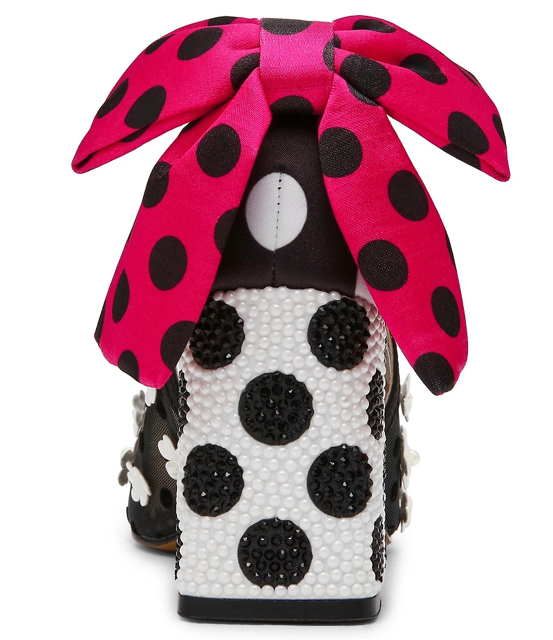 Betsey Johnson Felix Flower Polka Dot Oversized Bow Slingback Pumps