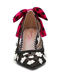 Betsey Johnson Felix Flower Polka Dot Oversized Bow Slingback Pumps