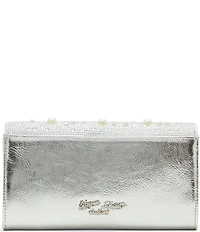 Betsey Johnson Flap Sparkler Pearl Rhinestone Detail Crossbody Bag