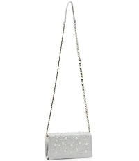 Betsey Johnson Flap Sparkler Pearl Rhinestone Detail Crossbody Bag