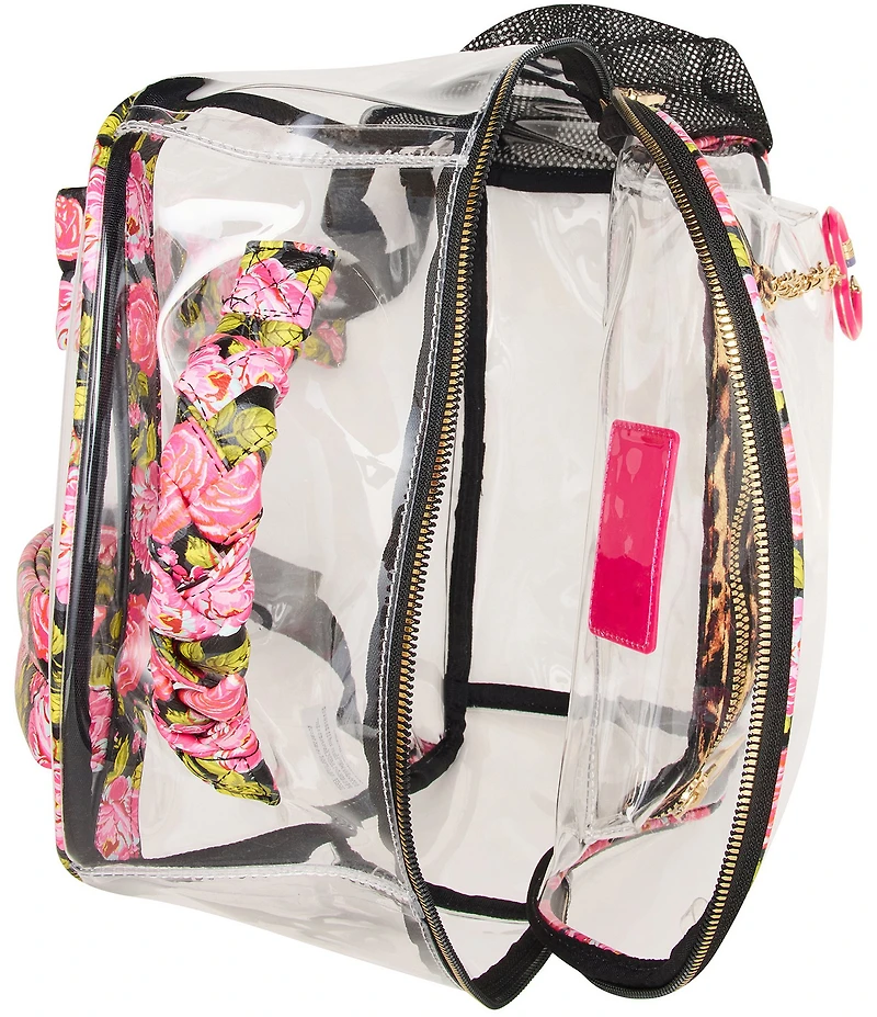 Betsey Johnson Floral Border Clear Backpack
