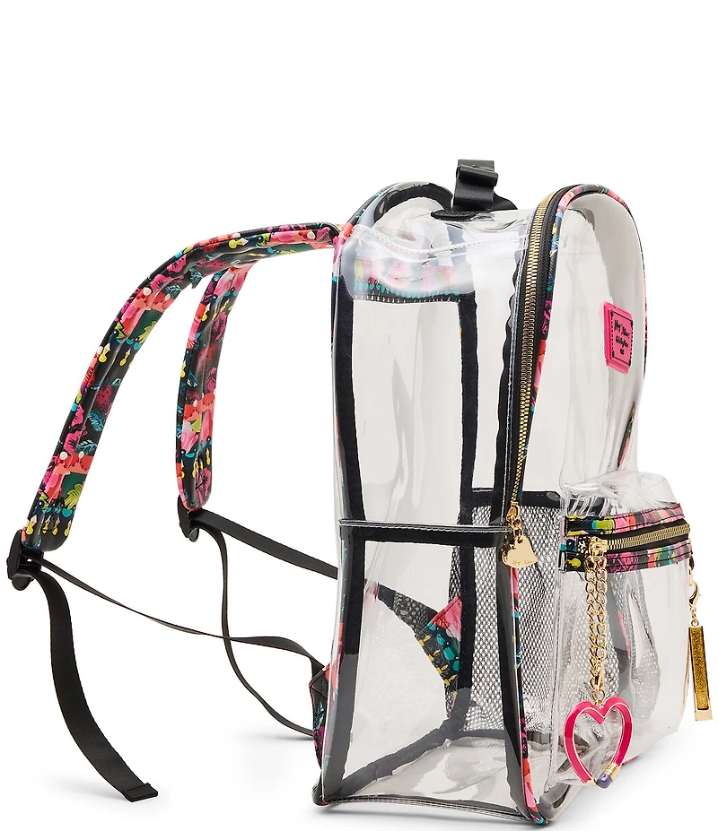 Betsey Johnson Floral Border Clear Backpack