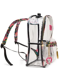 Betsey Johnson Floral Border Clear Backpack