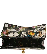 Betsey Johnson Floral Print Studded Flap Shoulder Bag