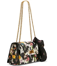 Betsey Johnson Floral Print Studded Flap Shoulder Bag