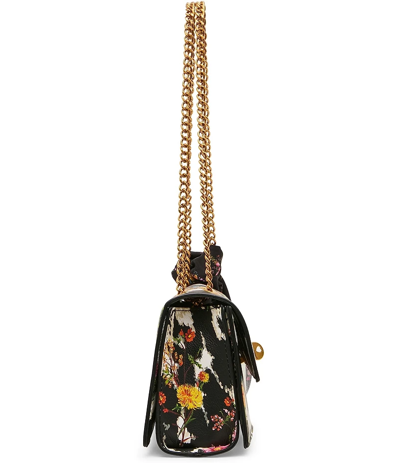 Betsey Johnson Floral Print Studded Flap Shoulder Bag