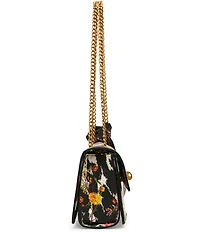 Betsey Johnson Floral Print Studded Flap Shoulder Bag