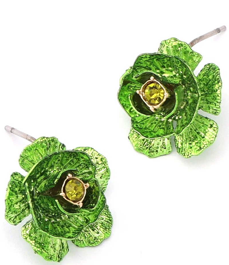 Betsey Johnson Flower Stud Earrings
