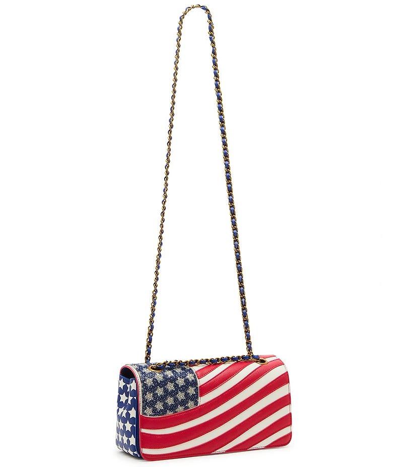 Betsey Johnson Freedom Flap Rhinestone Shoulder Bag