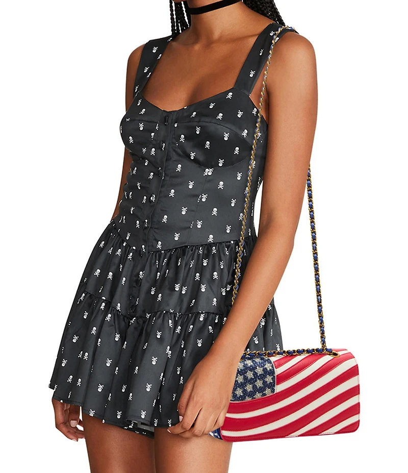 Betsey Johnson Freedom Flap Rhinestone Shoulder Bag