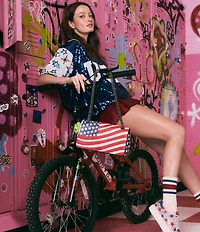 Betsey Johnson Freedom Flap Rhinestone Shoulder Bag