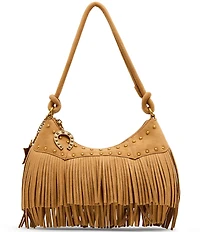 Betsey Johnson Fringe Benefits Studded Shoulder Bag