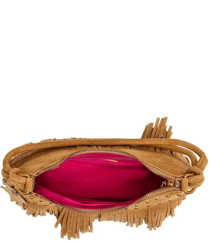 Betsey Johnson Fringe Benefits Studded Shoulder Bag