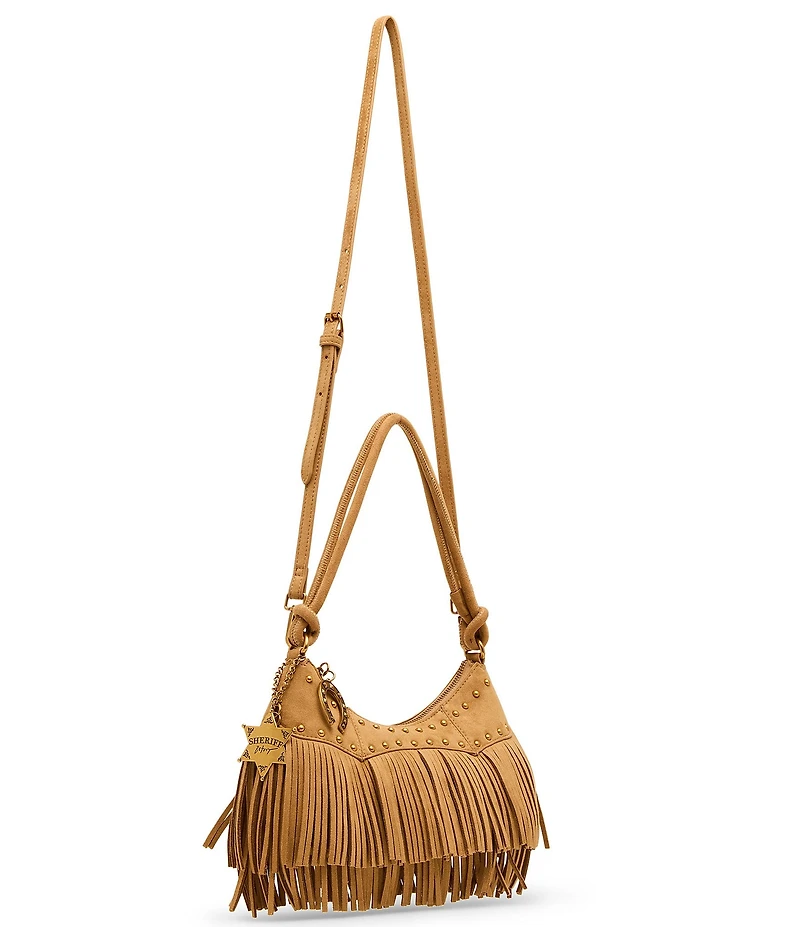 Betsey Johnson Fringe Benefits Studded Shoulder Bag