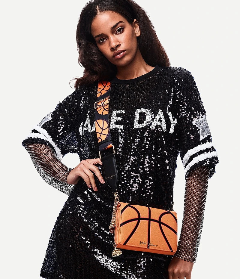 Betsey Johnson Game Time Basketball Crossbody Bag