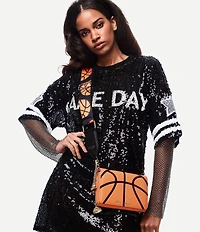 Betsey Johnson Game Time Basketball Crossbody Bag