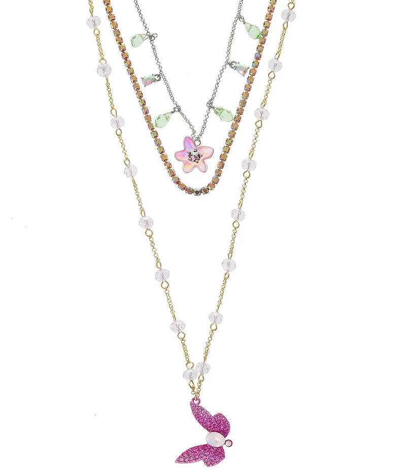 Betsey Johnson Garden Glam Dragonfly Novelty Long Multi-Strand Necklace