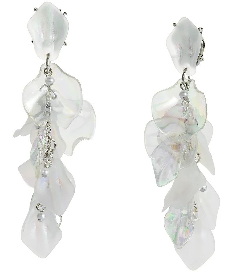 Betsey Johnson Garden Glam Flower Petal Dangle Linear Earrings