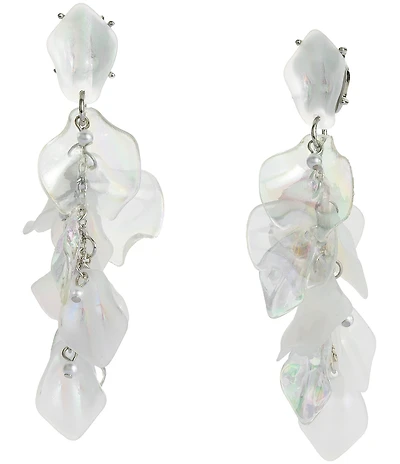 Betsey Johnson Garden Glam Flower Petal Dangle Linear Earrings