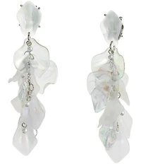 Betsey Johnson Garden Glam Flower Petal Dangle Linear Earrings