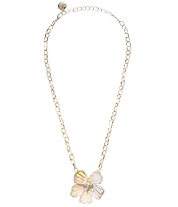 Betsey Johnson Garden Glam Flower Short Pendant Necklace