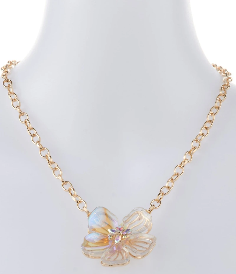 Betsey Johnson Garden Glam Flower Short Pendant Necklace