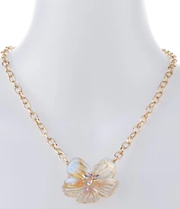 Betsey Johnson Garden Glam Flower Short Pendant Necklace