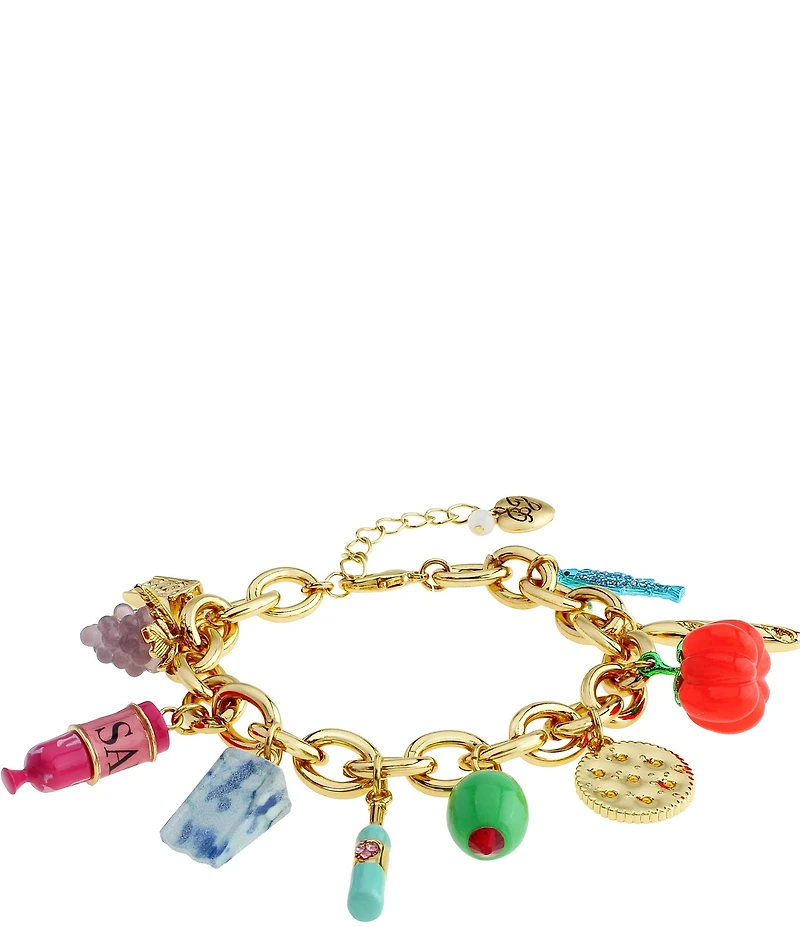 Betsey Johnson Girl Dinner Charcuterie Charm Line Bracelet