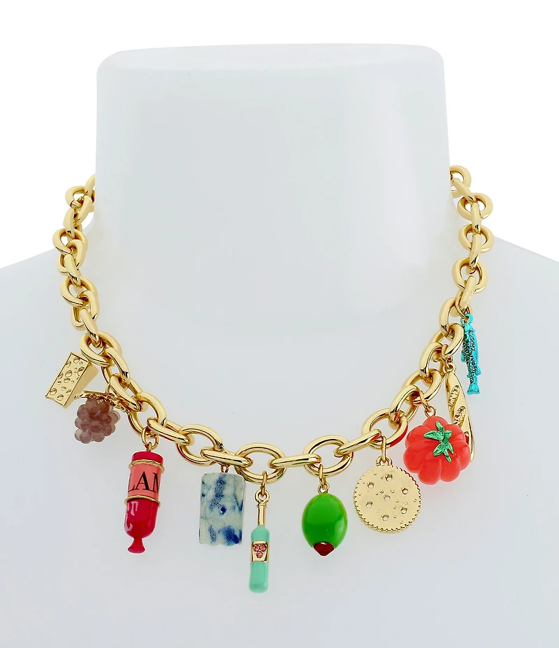 Betsey Johnson Girl Dinner Charcuterie Charm Statement Necklace