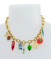 Betsey Johnson Girl Dinner Charcuterie Charm Statement Necklace