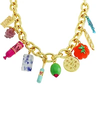 Betsey Johnson Girl Dinner Charcuterie Charm Statement Necklace