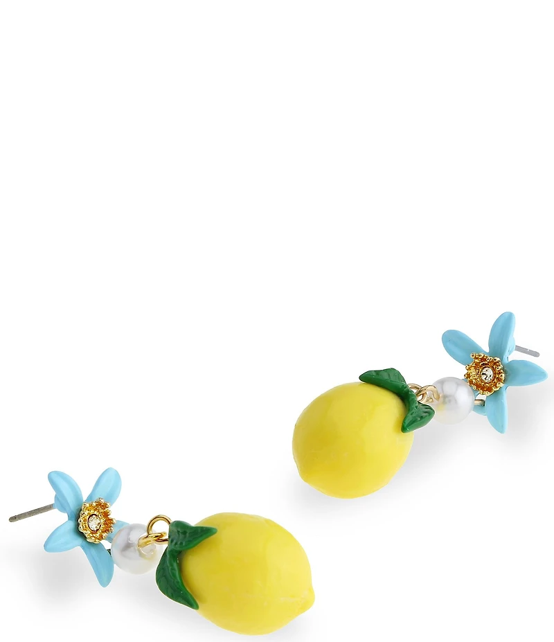 Betsey Johnson Girl Dinner Lemon Drop Earrings