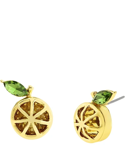 Betsey Johnson Girl Dinner Lemon Stud Earrings