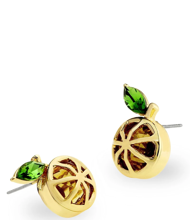 Betsey Johnson Girl Dinner Lemon Stud Earrings