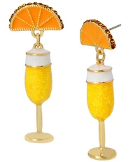 Betsey Johnson Girl Dinner Tropical Mimosa Drop Earrings