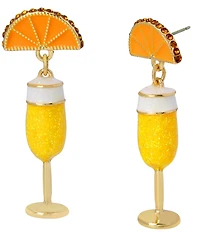 Betsey Johnson Girl Dinner Tropical Mimosa Drop Earrings