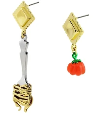 Betsey Johnson Girl Dinner Pasta & Tomato Mismatch Drop Earrings