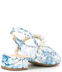 Betsey Johnson Girls' Evey Floral Pearl Ornamented Mary Jane Slingbacks (Youth)