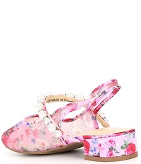 Betsey Johnson Girls' Evey Floral Pearl Ornamented Mary Jane Slingbacks (Youth)