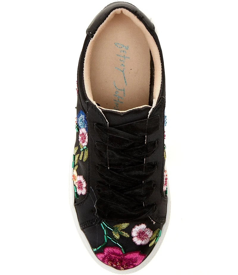 Betsey Johnson Girls' Jayla Floral Embroidered Sneakers (Youth)