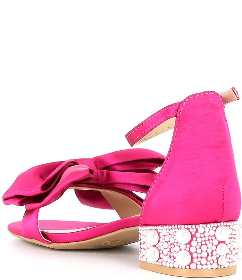Betsey Johnson Girls' Lulu Satin Bow Dress Sandals (Youth)