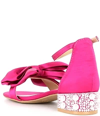 Betsey Johnson Girls' Lulu Satin Bow Dress Sandals (Youth)