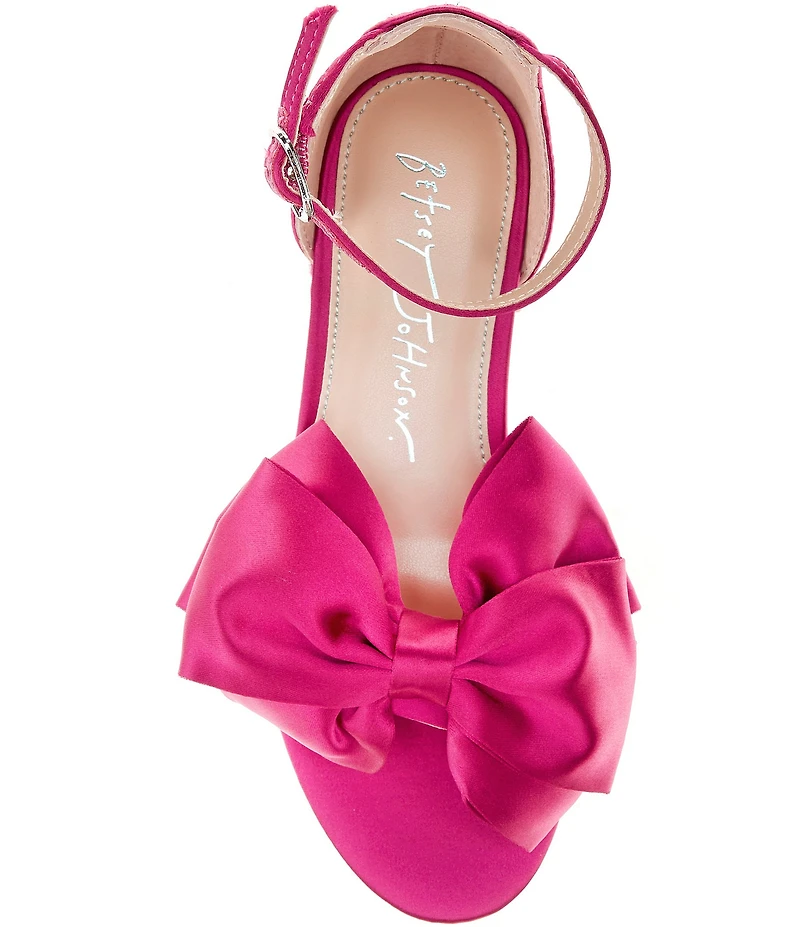 Betsey Johnson Girls' Lulu Satin Bow Dress Sandals (Youth)
