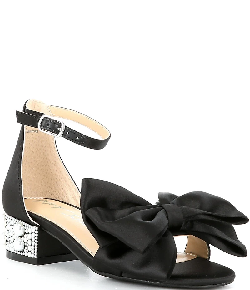 Betsey Johnson Girls' Lulu Satin Bow Dress Sandals (Youth)