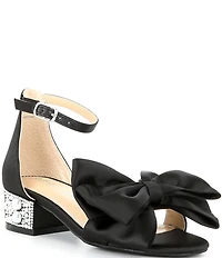 Betsey Johnson Girls' Lulu Satin Bow Dress Sandals (Youth)