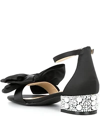 Betsey Johnson Girls' Lulu Satin Bow Dress Sandals (Youth)