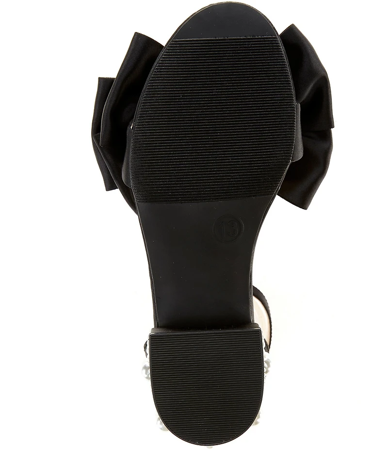 Betsey Johnson Girls' Lulu Satin Bow Dress Sandals (Youth)