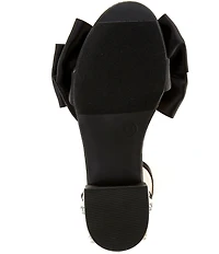 Betsey Johnson Girls' Lulu Satin Bow Dress Sandals (Youth)