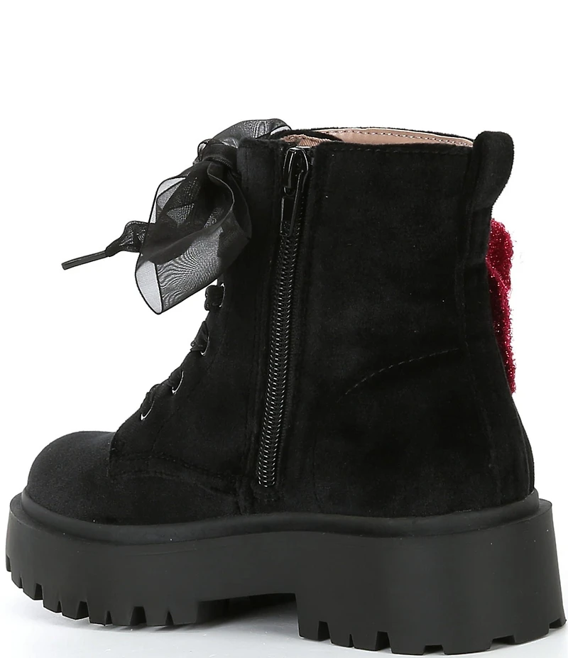 Betsey Johnson Girls' Piper Sequin Flower Moto Boots (Youth)